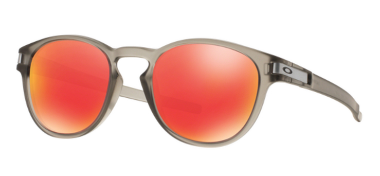 oakley latch matte grey ink sunglasses with ruby iridium lenses